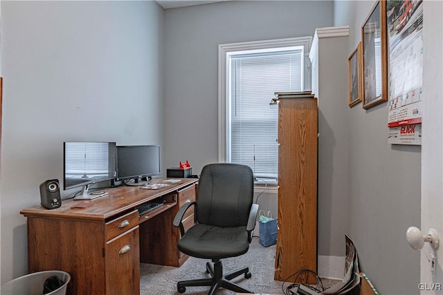 view of carpeted office