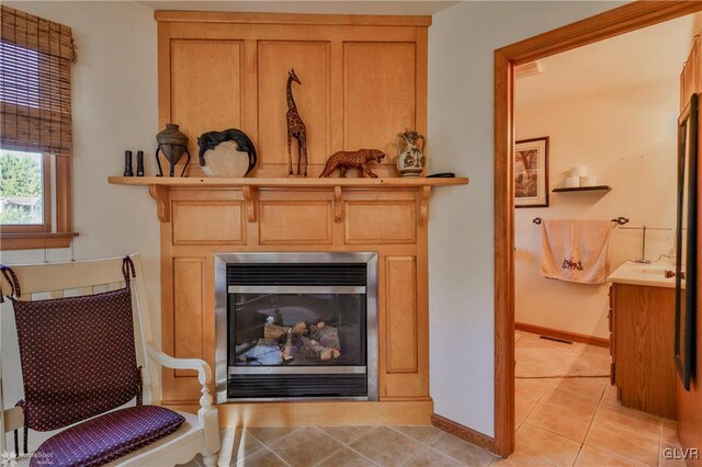 3479 Mango Dr, Lehigh Township, PA 18038 - detailed view of a glass covered fireplace and baseboards