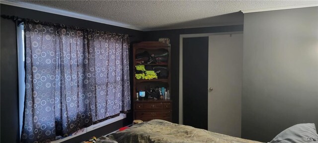 bedroom with a textured ceiling