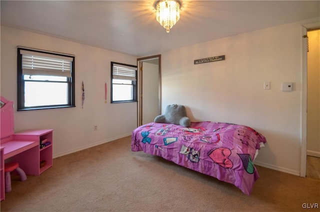 bedroom with carpet flooring