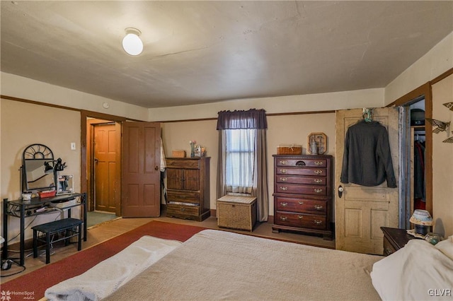 bedroom featuring carpet