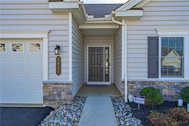 3855 Victors Way, Bethlehem Twp, PA 18045 - property entrance featuring a garage