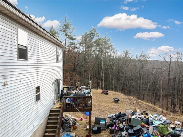 view of yard with a deck