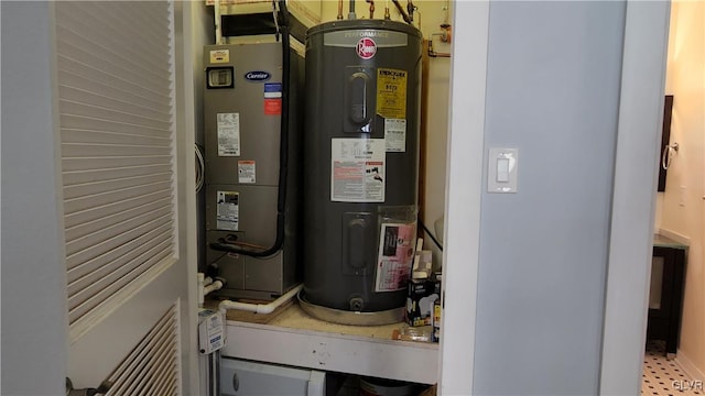 utilities featuring heating unit and water heater