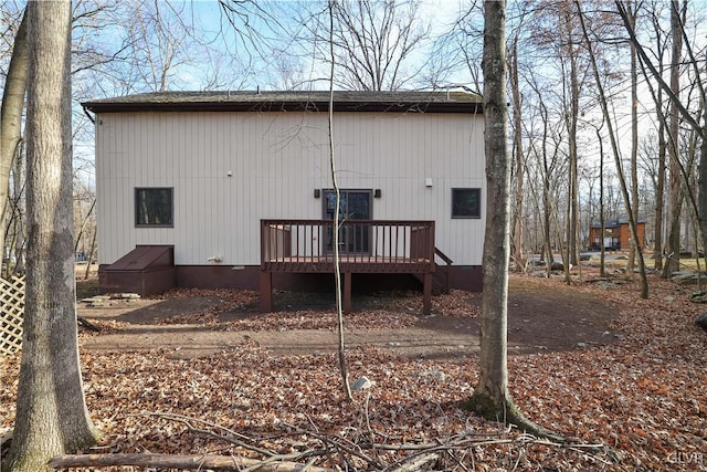 rear view of house with a deck