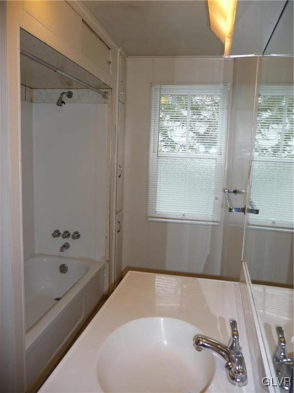 bathroom featuring tub / shower combination