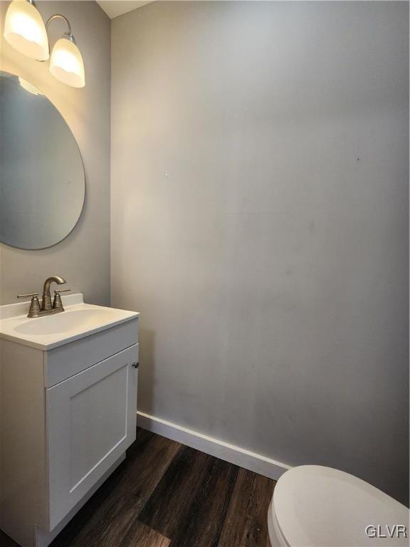 4400 Little Gap Rd, Lower Towamensing Tp, PA 18058 - bathroom featuring wood finished floors, vanity, toilet, and baseboards