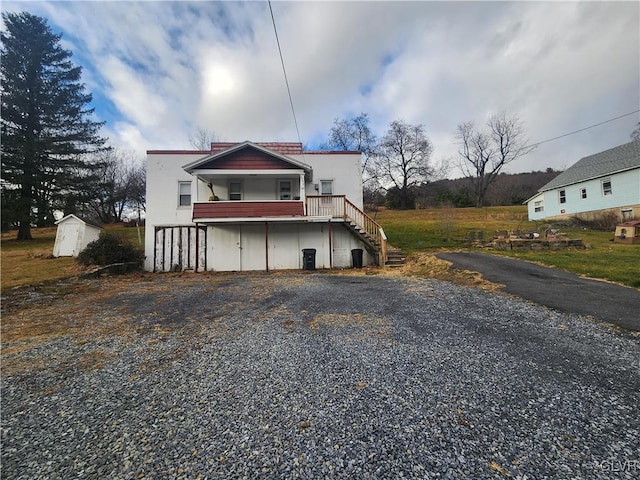 4400 Little Gap Rd, Lower Towamensing Tp, PA 18058 - view of front of property with stairway and stucco siding