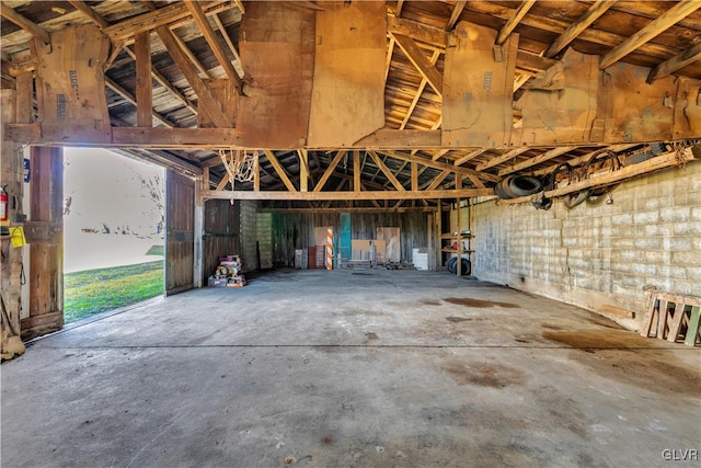 view of garage