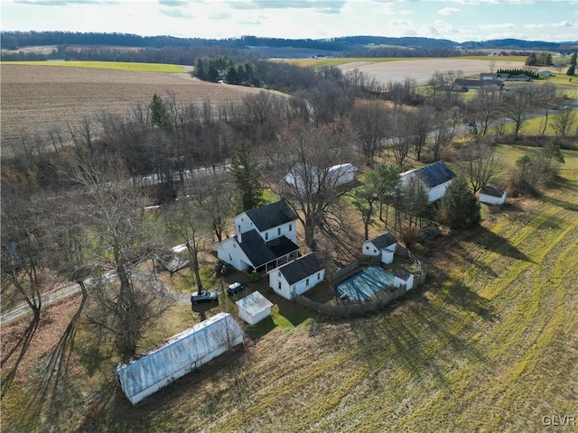 drone / aerial view featuring a rural view