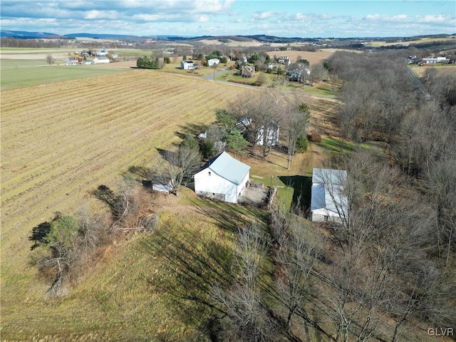 bird's eye view with a rural view