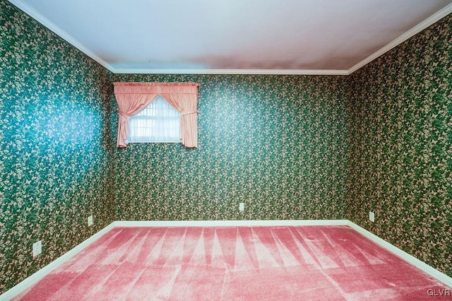 spare room featuring ornamental molding