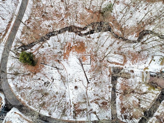 view of snowy aerial view