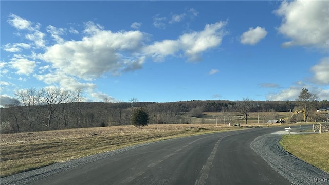 view of street with a rural view