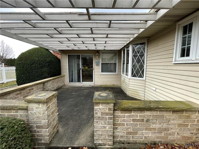 view of patio / terrace with a pergola