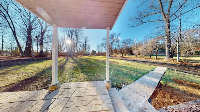 view of yard with a patio area