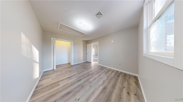 empty room featuring light hardwood / wood-style flooring