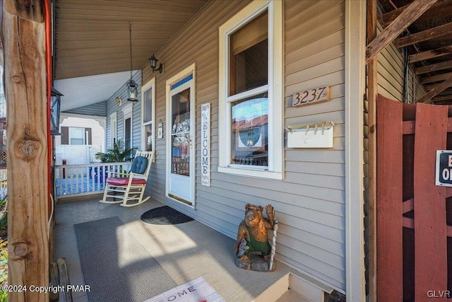 view of patio with a porch