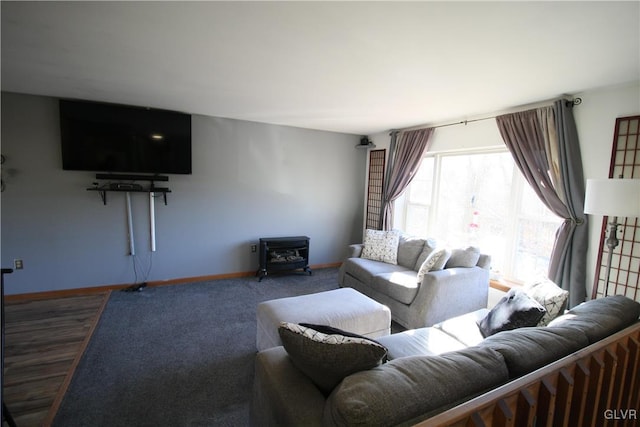 living room with carpet flooring