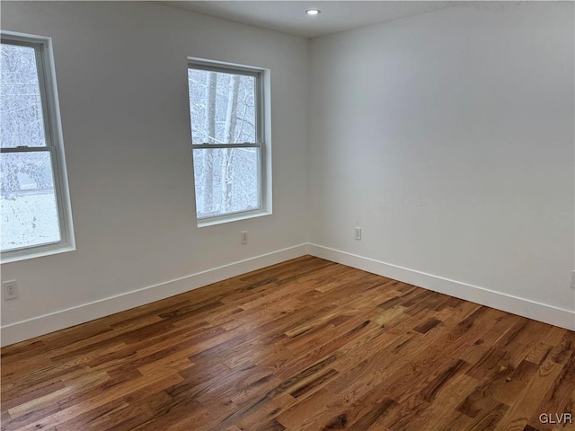 empty room featuring hardwood / wood-style floors and a wealth of natural light