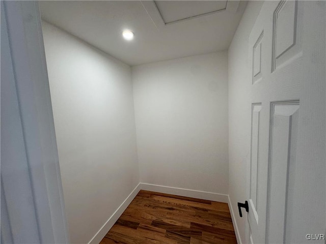 empty room featuring dark wood-type flooring