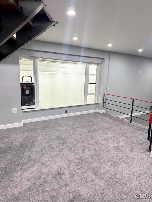 basement featuring carpet floors