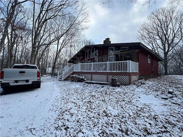 exterior space with covered porch