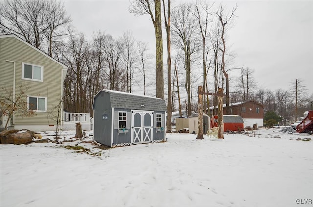 view of snow covered structure