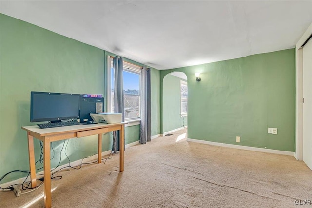 office area with carpet floors