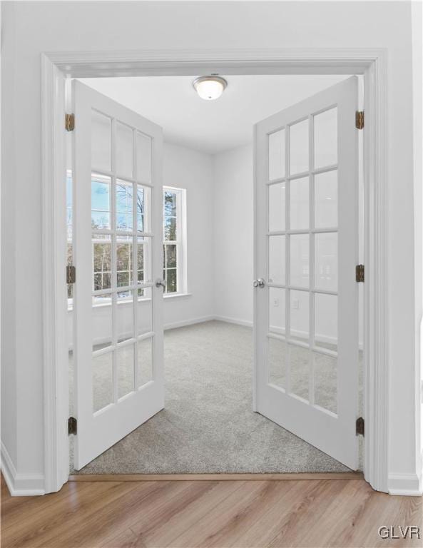 doorway featuring light hardwood / wood-style floors