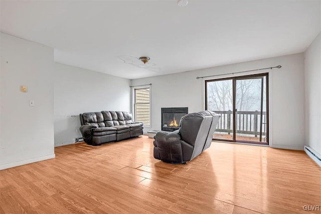 living room featuring light hardwood / wood-style floors