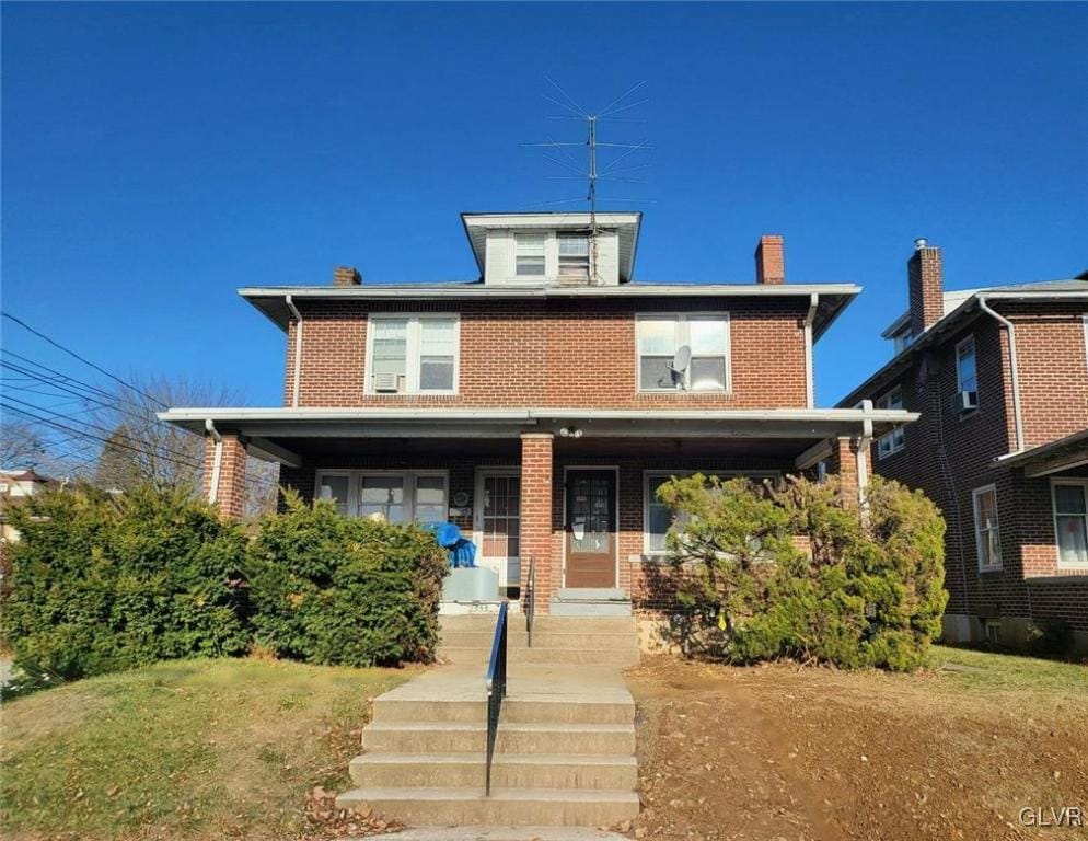 view of front of property with covered porch