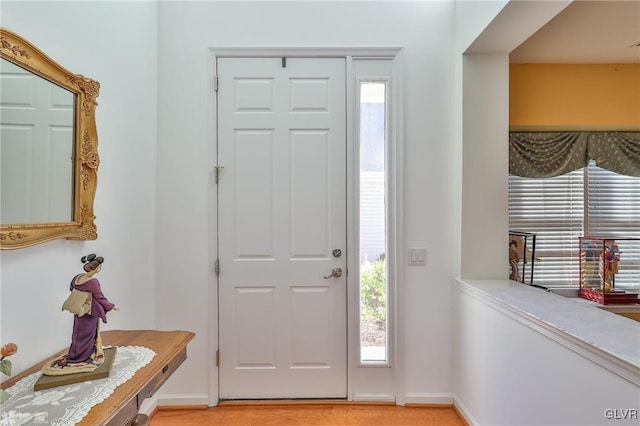 foyer featuring light wood-type flooring