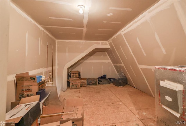 view of unfinished attic