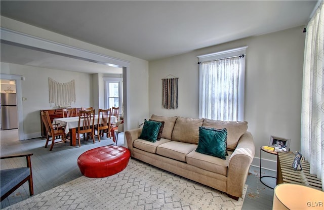 living room featuring hardwood / wood-style flooring