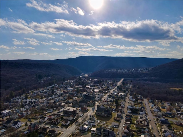 aerial view featuring a mountain view