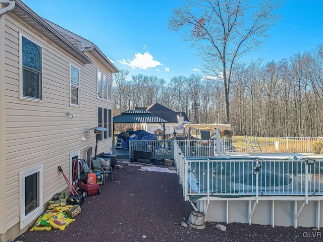 exterior space with a gazebo