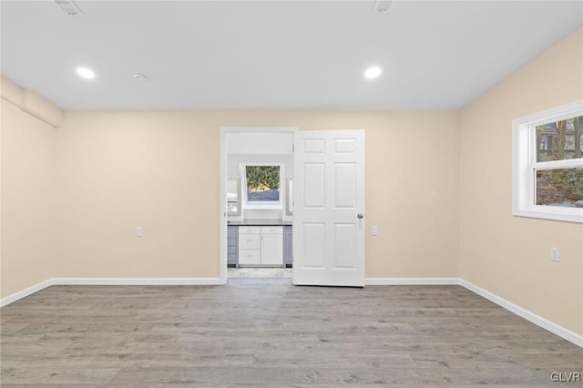 410 Sunset Forest Dr, Pike, PA 18428 - unfurnished room with baseboards, light wood-type flooring, and recessed lighting