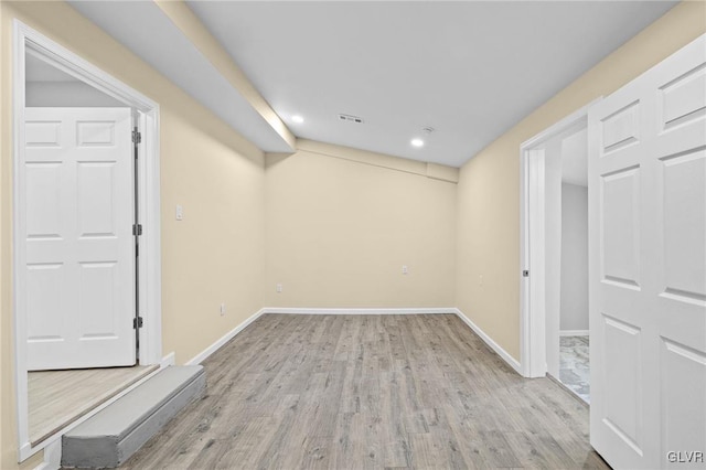410 Sunset Forest Dr, Pike, PA 18428 - basement with light wood-type flooring, recessed lighting, and baseboards
