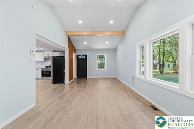 410 Sunset Forest Dr, Pike, PA 18428 - unfurnished living room featuring light wood-type flooring, baseboards, and recessed lighting