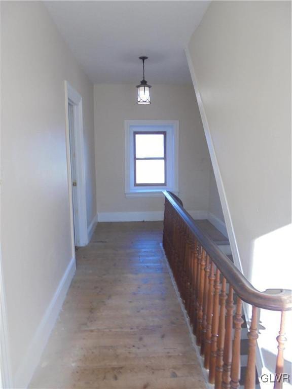 corridor with hardwood / wood-style floors