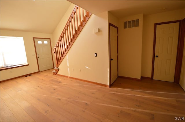 entrance foyer featuring light wood-type flooring