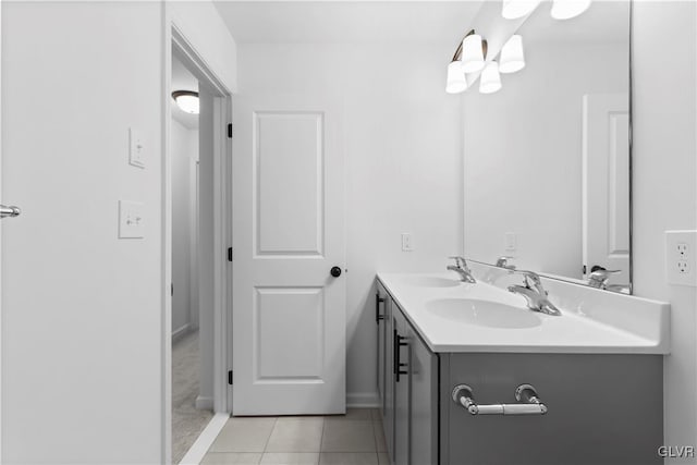 bathroom featuring tile patterned floors and vanity