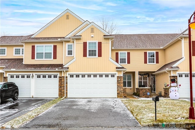 view of property with a garage