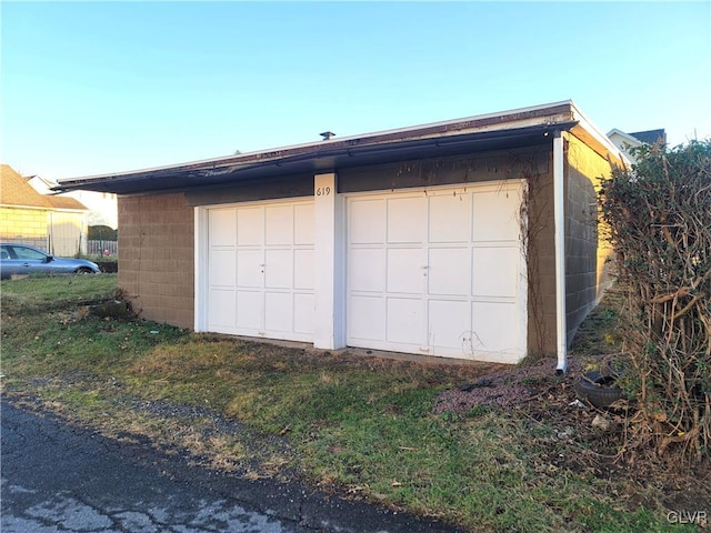 view of garage