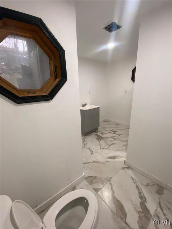 bathroom with vanity and toilet