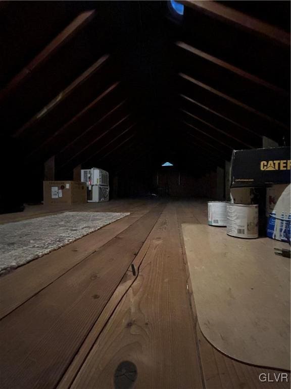 view of unfinished attic