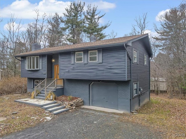 bi-level home with a garage