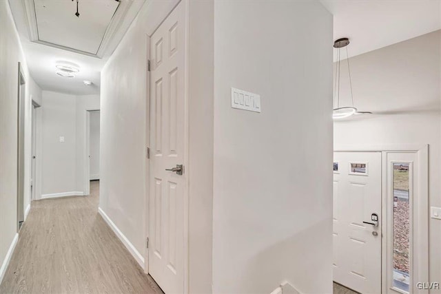 hall featuring light hardwood / wood-style floors