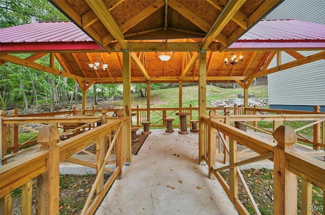 view of patio with a gazebo